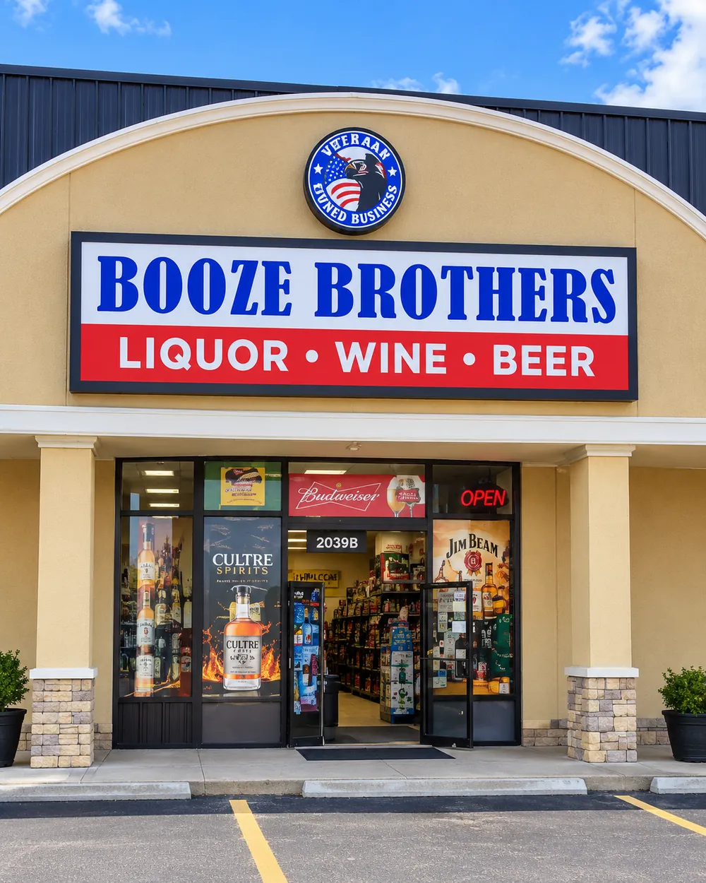 Booze Brothers storefront in Broken Arrow.