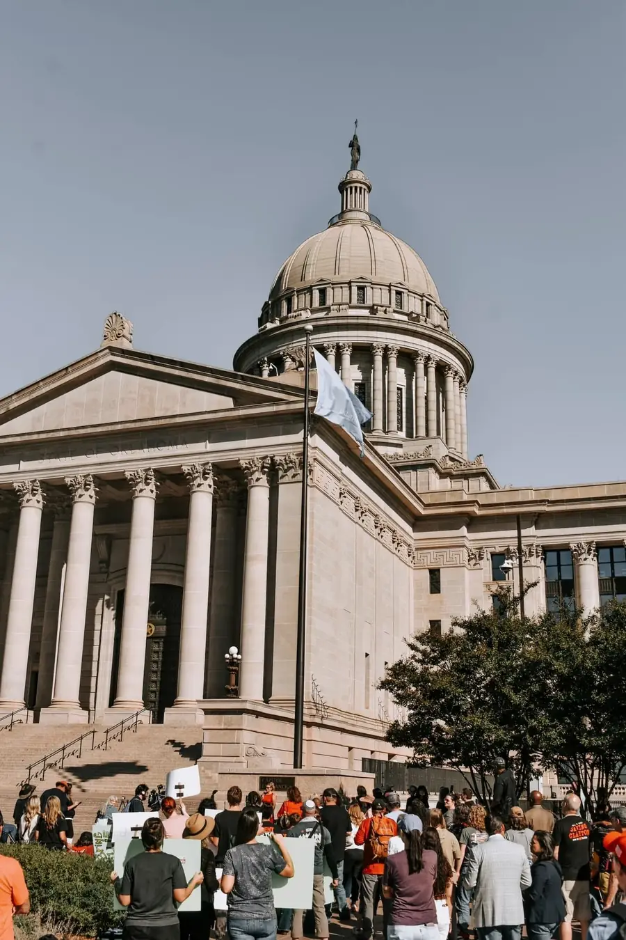 Grand Jury Justice participants gathered outside the Oklahoma State Capitol